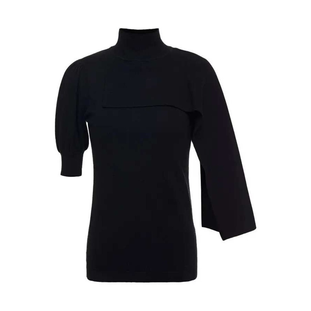 ZIMMERMANN Draped Cotton-Blend Turtleneck Top Size 4